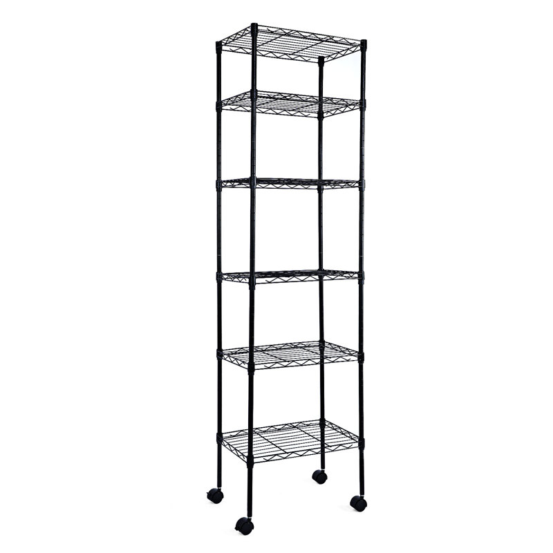Étagère Gimar, Noir mat, H 63 po x l 17 po x P 11 po