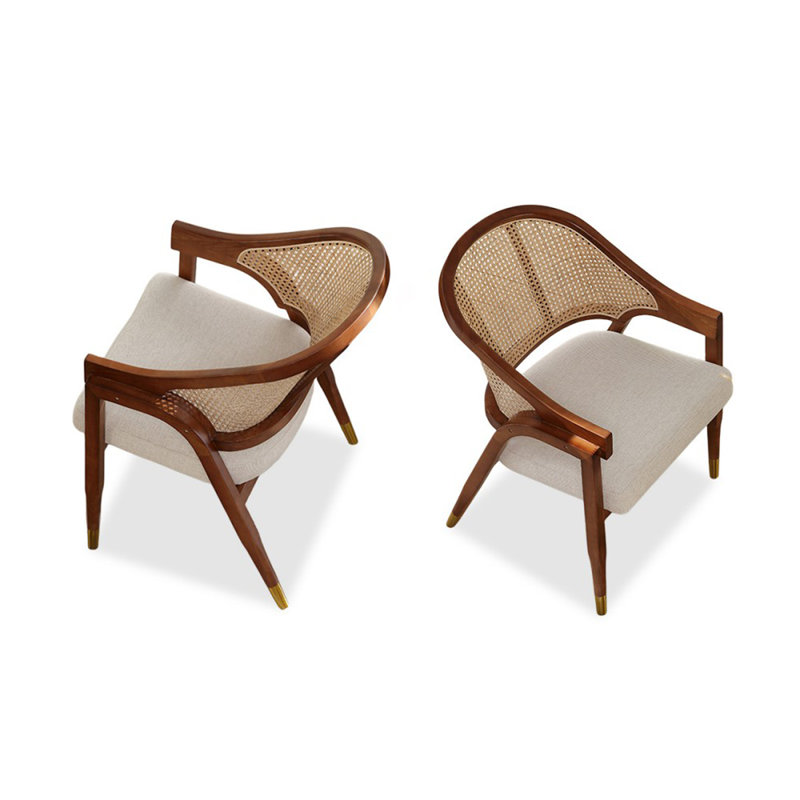 Chaise d'appoint à dossier noisette (ensemble de 2), Brun noyer