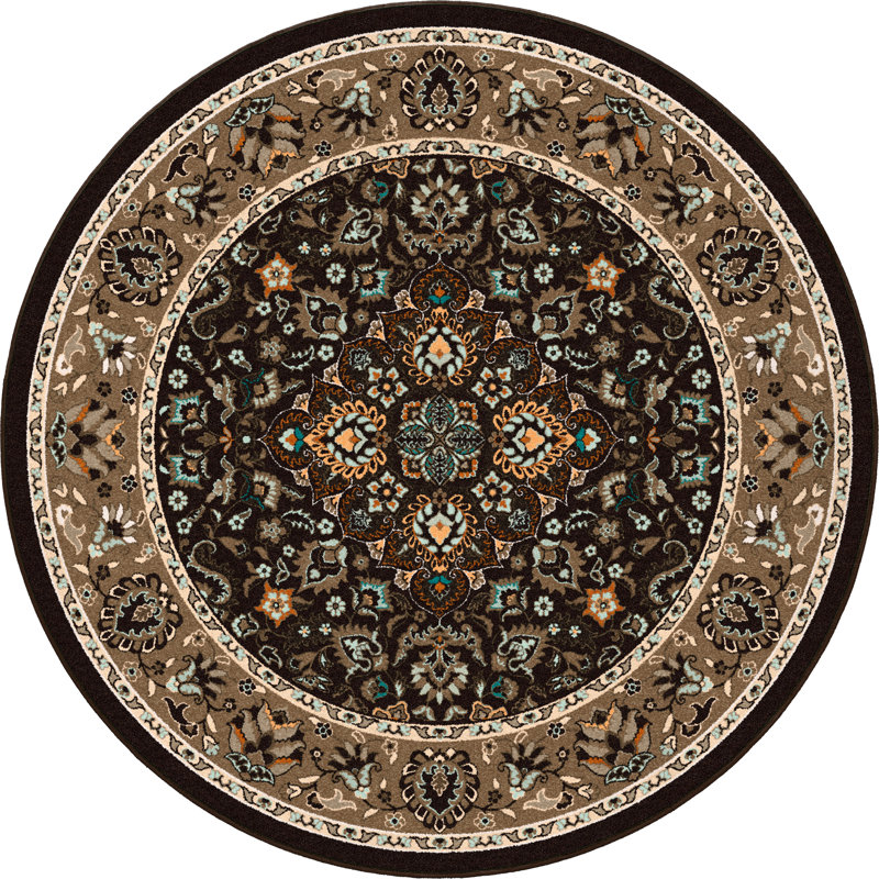 Prolley Oriental Indoor Rug, Round 7'7"