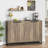 55" Sideboard Buffet Cabinet with 4 Doors, Adjustable Shelves, Storage for Kitchen, Dining Room, Entryway & Living Room