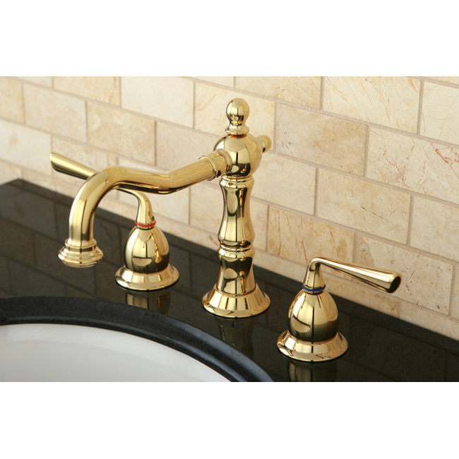 Robinet de salle de bain espacé Kingston, Laiton poli