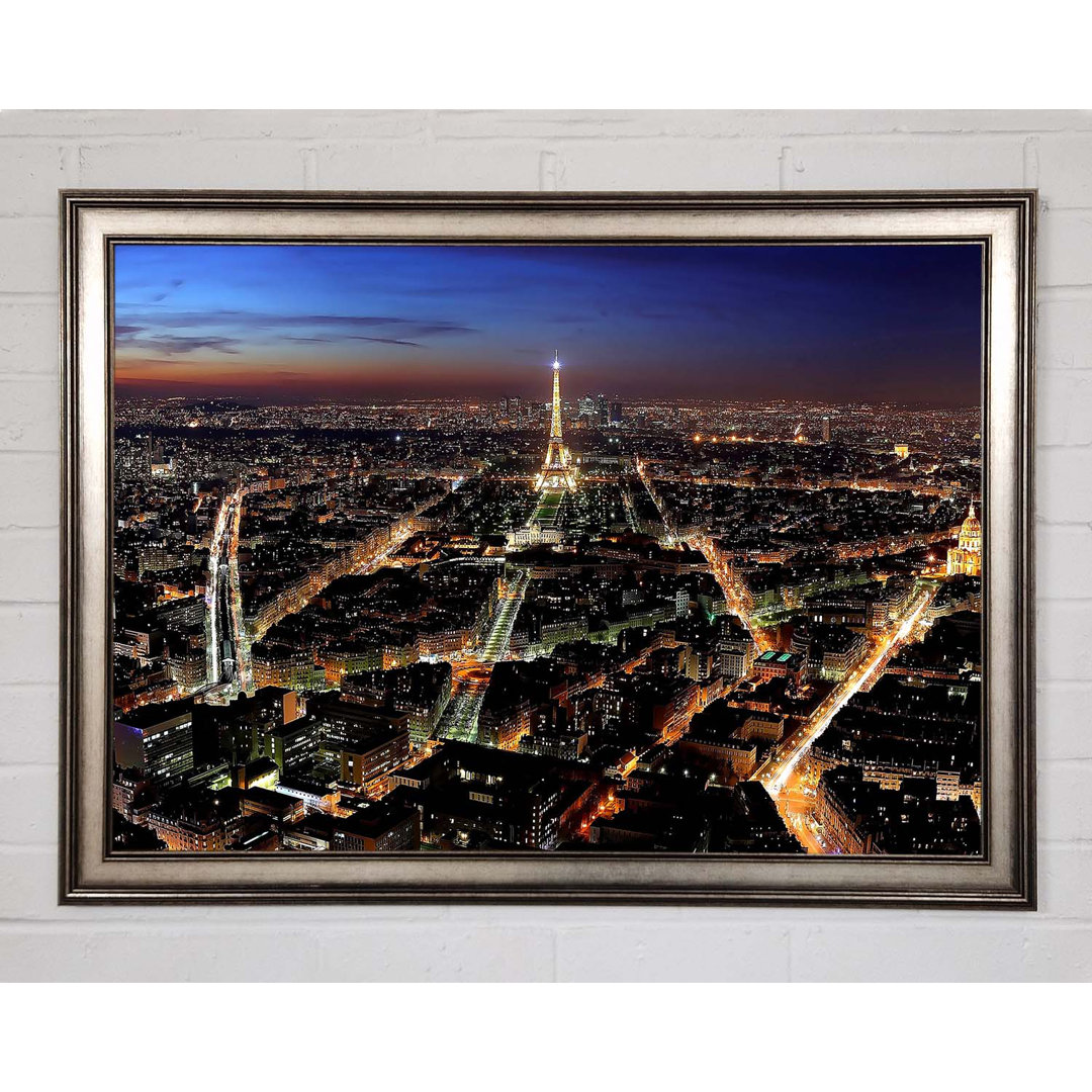 Paris Panoramablick - Einzelner Bilderrahmen Kunstdrucke