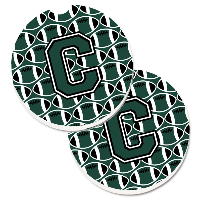 Sous-verre de football, C, Vert / blanc