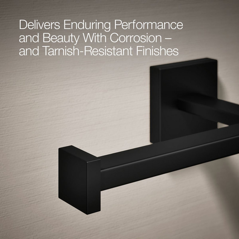 Square Double Toilet Paper Holder, Matte Black
