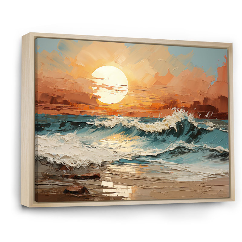 Poff - Décoration murale plage et océan, H 16 po x l 32 po x P 1 po, Cadre naturel flottant