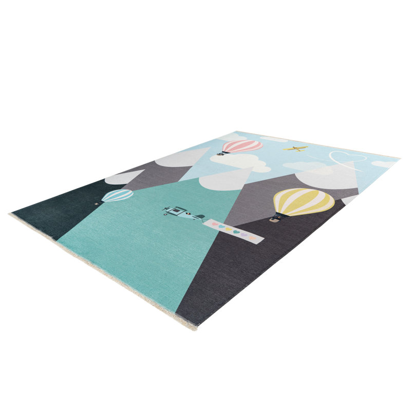 Frisch Machine Woven Blue/Grey/Green Rug