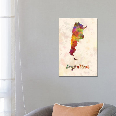 Argentina In Watercolor by Paul Rommer - Wrapped Canvas Painting