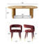 Ensemble de table de salle à manger ovale moderne 79 po avec 6 chaises de salle à manger rembourrées en velours-839030415