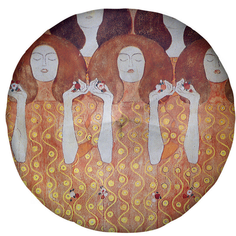 Coussin de plancher mariés gustav klimt, ange, Orange, 31,5 po x 63 po