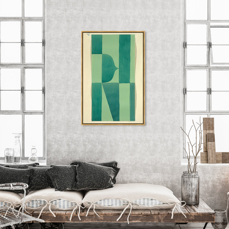 Textile Design - Peinture sur toile, H 45 po x l 30 po, Cadre doré