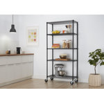 TRINITY EcoStorage 5-Tier NSF Steel Wire Shelving Unit w/ Wheels (36 in. W x 18 in. D)
