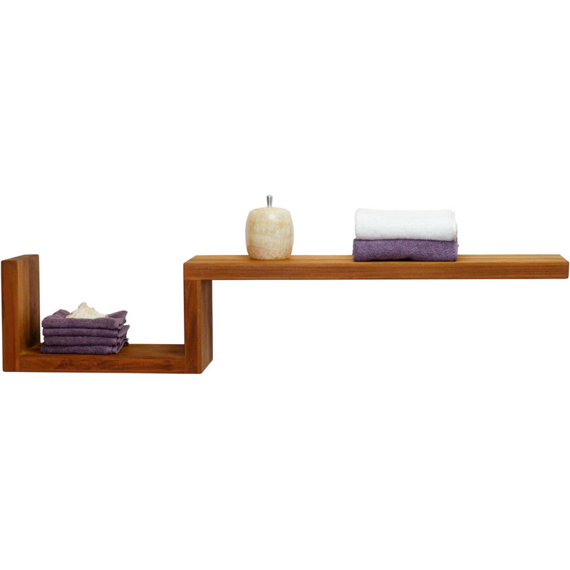 Manada™ Contemporary Teak Floating Shelf