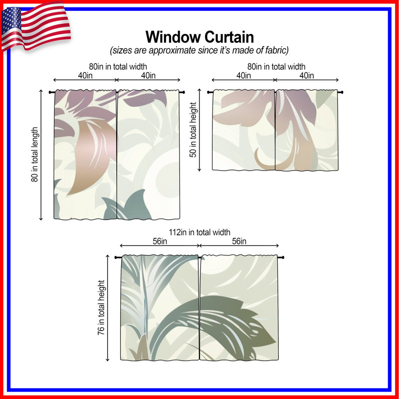 Motif de rideaux de fenêtre à motif floral transparent et obscurcissant - 2 panneaux, 20 po x 50 po - 2 panneaux, Transparent