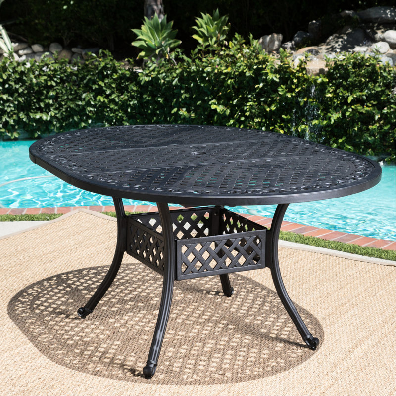 Table de salle à manger extensible en aluminium d'extérieur, sable noir et finition sable moderne faite de