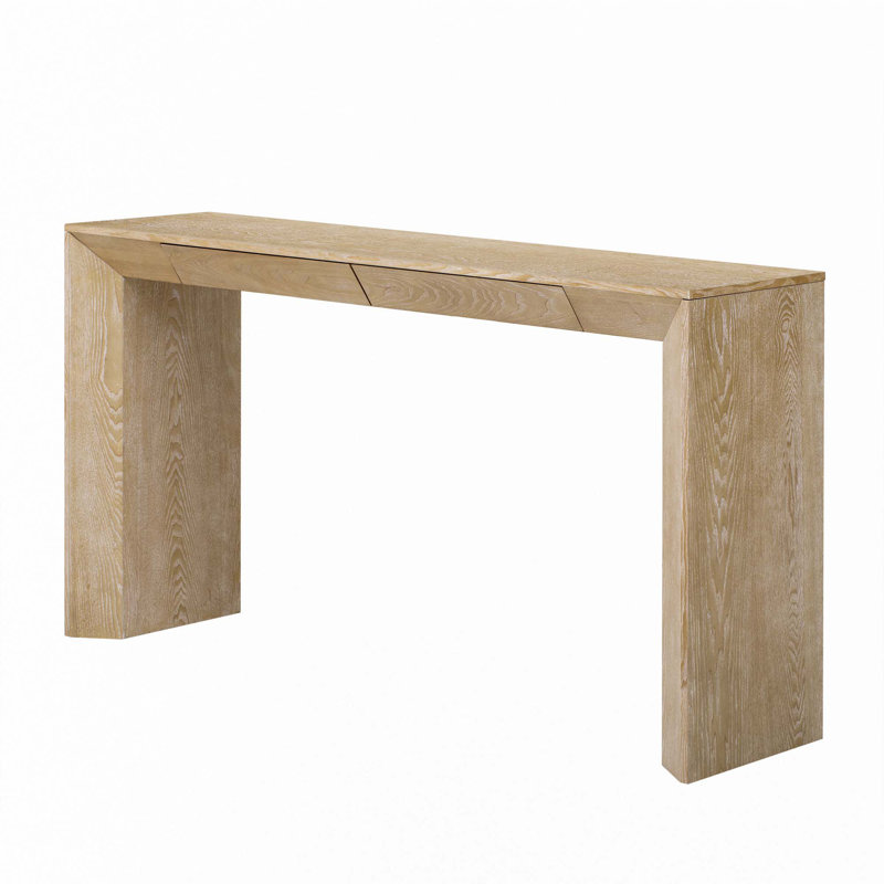 Console 60 po avec 2 tiroirs dissimulés, Naturel