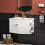Meuble-lavabo mural simple 30 po avec armoire latérale supérieure en céramique-100749647