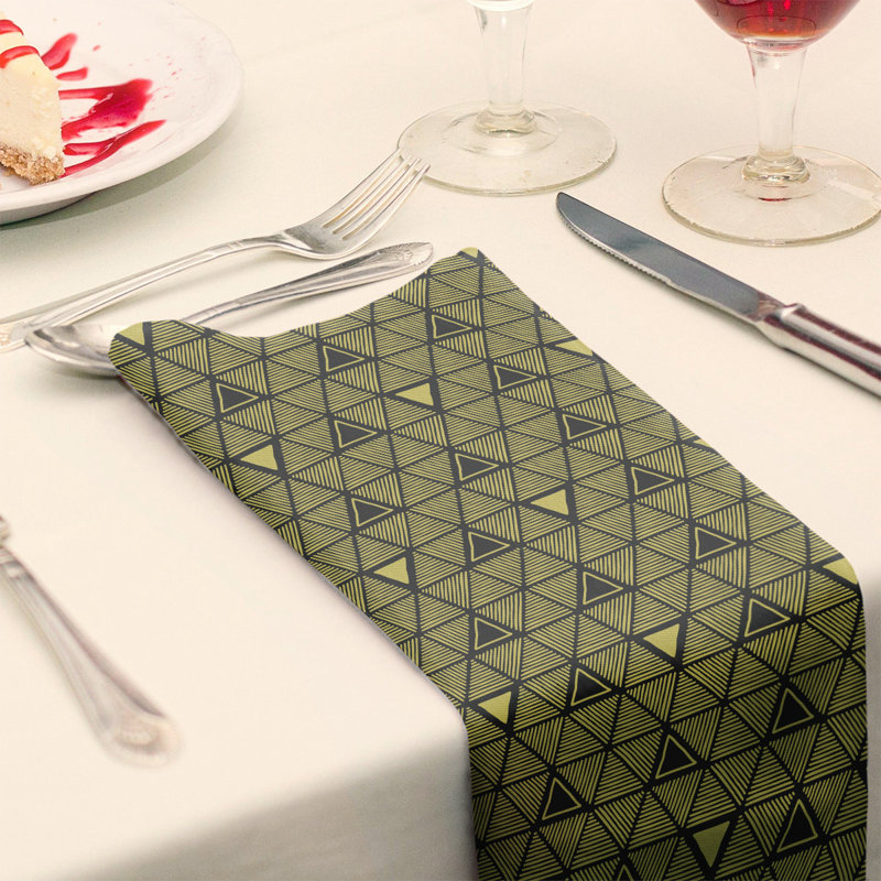 Jordao Cotton Abstract Square Napkin, Yellow, 0.1" H x 22" W x 22" D