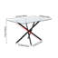 Tempered Glass Side Table with Iron Legs