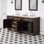 Meuble-lavabo de comptoir en marbre blanc Carrara de 72 po avec robinet Foosland-2095056702