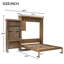 Grand lit escamotable en bois - Lit rabattable peu encombrant avec décor à persiennes et tablettes de rangement multifonction