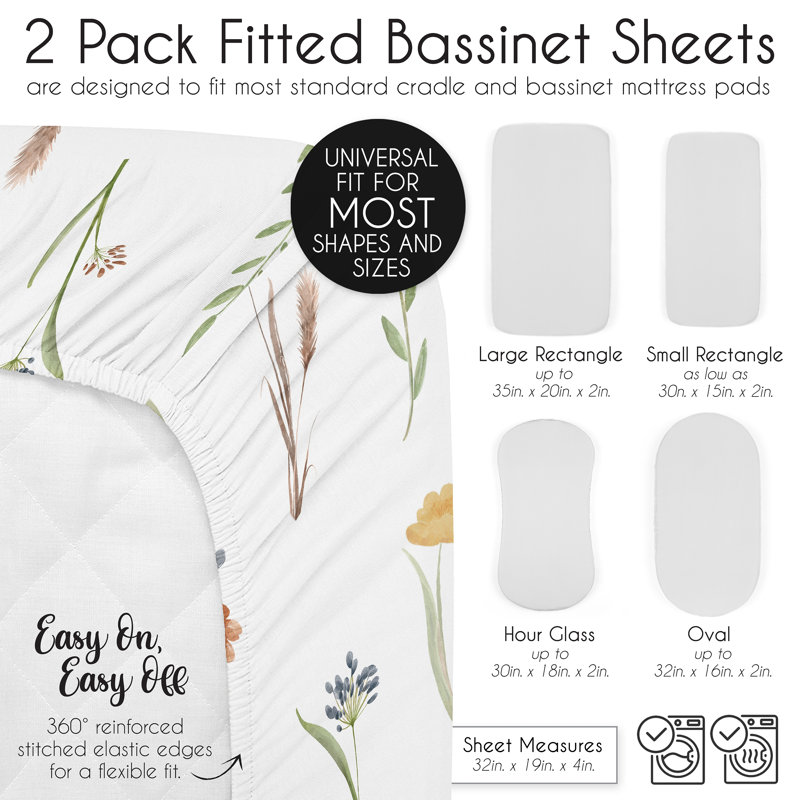 Ensemble de 2 draps-housse pour bébé et aquarelle