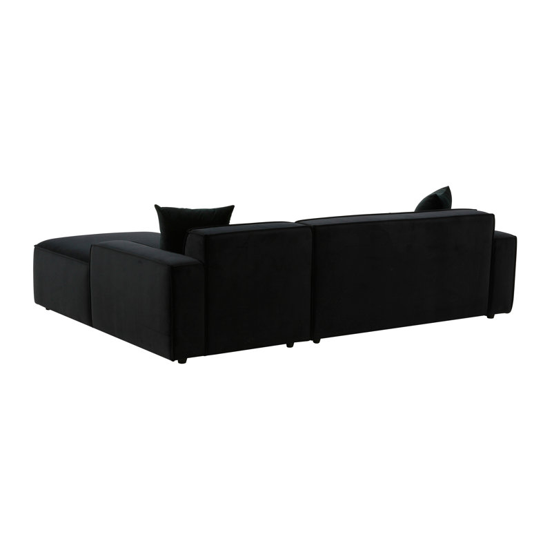 Olafur Sectional, Right Hand Facing, Black Linen