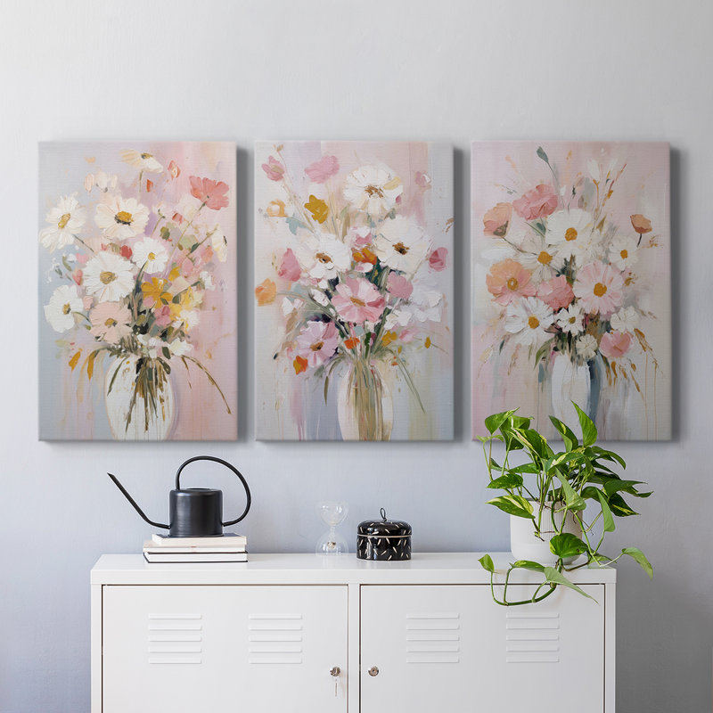 Floral Study Series CX III - Ensemble de toiles tendues avec châssis Premium - Prêt à accrocher