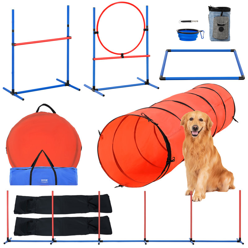 Ensemble de dressage d'agilité pour chien 5 PCS avec haies, Rouge
