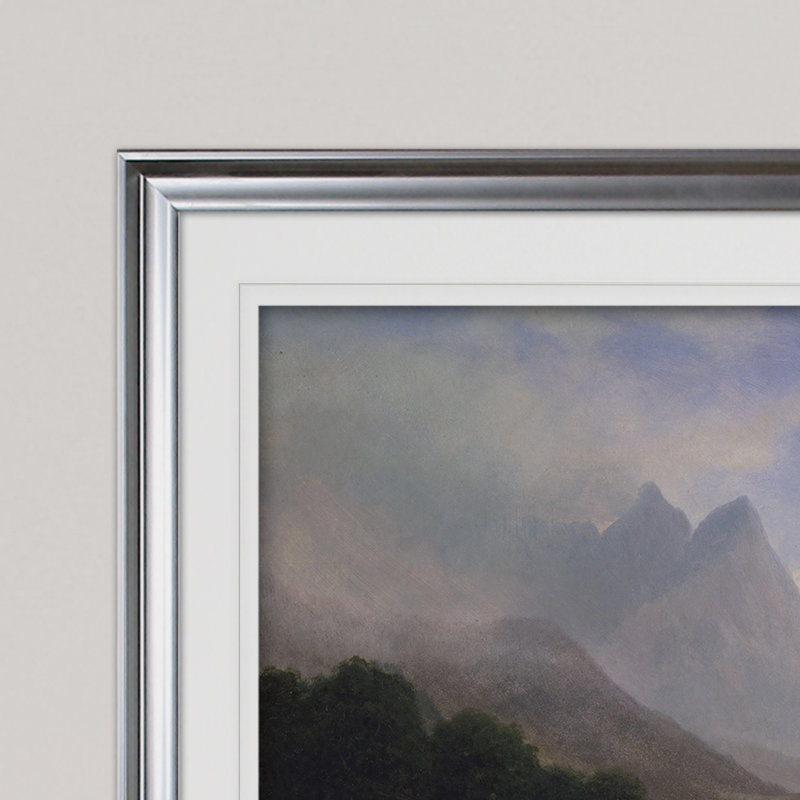 " Mountain Scene ", Silver Framed, 30" H x 42" W x 2" D, No Mat