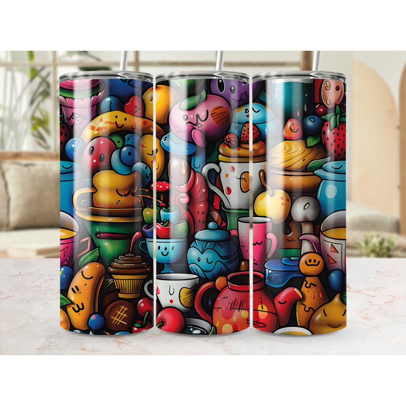 Choose Handmade Tumblers 591ml Vacuum Insulated Stainless Steel (18/8) Travel Tumbler with Straw
