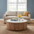 Cornelius Wood and Marble Round Coffee Table