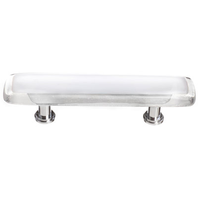  3" CTC White Decorative Cabinet Hardware Glass Bar Pull
