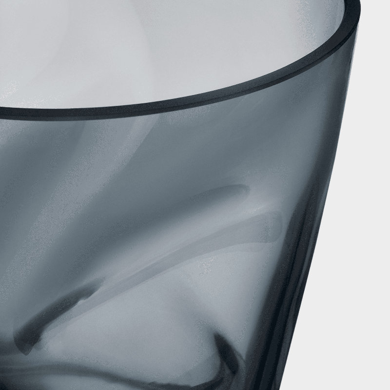 Squeeze Handmade Glass Table Vase, Blue/Gray