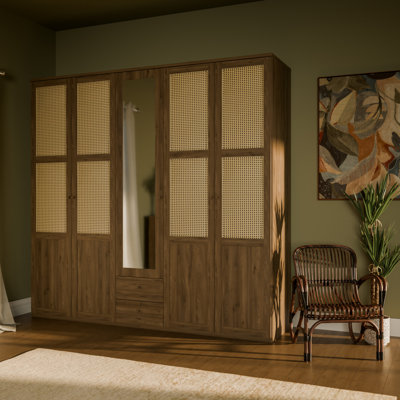 5 Door Manufactured Wood Wardrobe