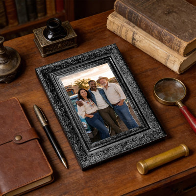 Black 3 PCS Classic Picture Frame for 5" x 7" Photos and New Home Gifts