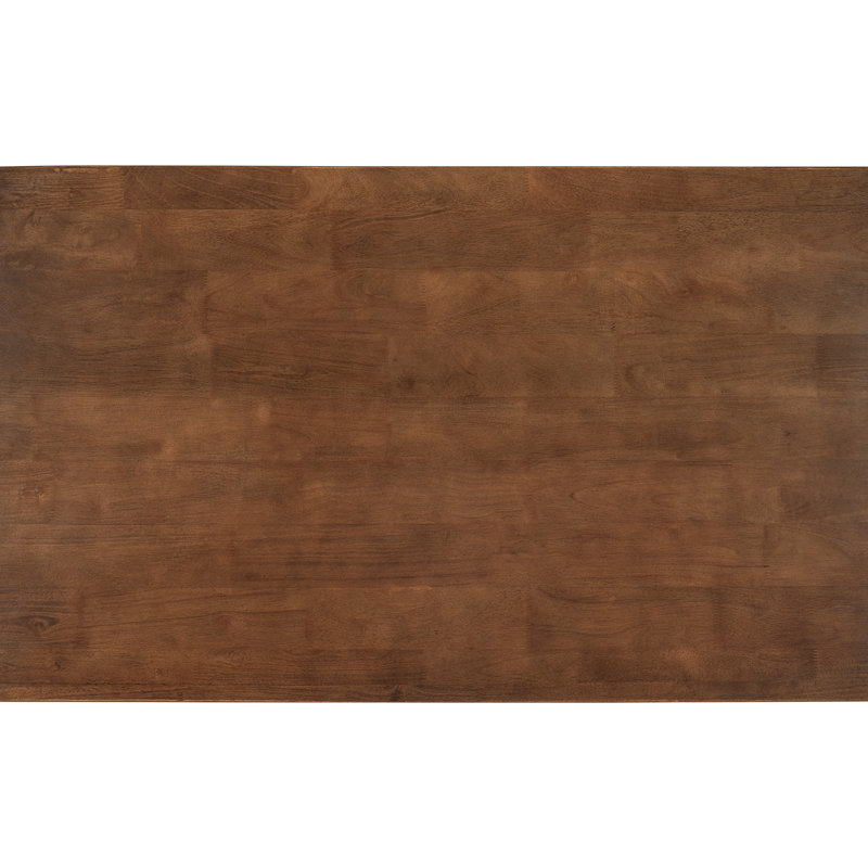 Îlot de table de salle à manger en bois massif rustique 45 po noyer et blanc crème avec 2 tablettes ouvertes pour espaces compacts