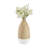 Prader Flask Teardrop Contemporary Two Tone Tabletop Vase - White And Beech