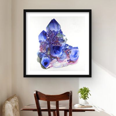 Imprimé de quartz bleu et mauve | Décoration intérieure encadrée