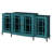 62" Tv Stand In Teal Blue, With Adjustable Storage And Stable Metal Base Featuring 8 Legs For Stability