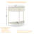 Artisan-Crafted Wave-Pattern Demi-Lune Console Table With Creamy White Finish,Unique Half Moon Design End Table With 2 Storage Drawers And Bottom Shelf For Living Room, Bedroom, Study, Hallway