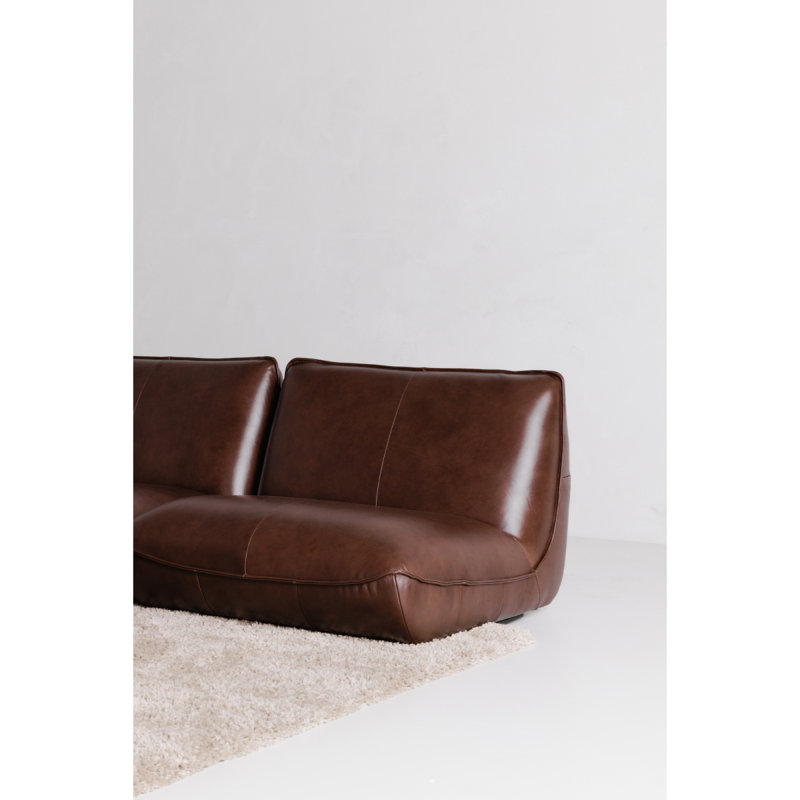 Chaise de coin en cuir Zeppelin Hickory grillé
