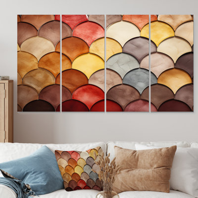 Ensemble d'art mural coloré 4 pièces Boho Mosiac