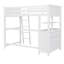 Lit mezzanine simple avec tiroirs et bureau, lit mezzanine en bois avec tablettes - blanc