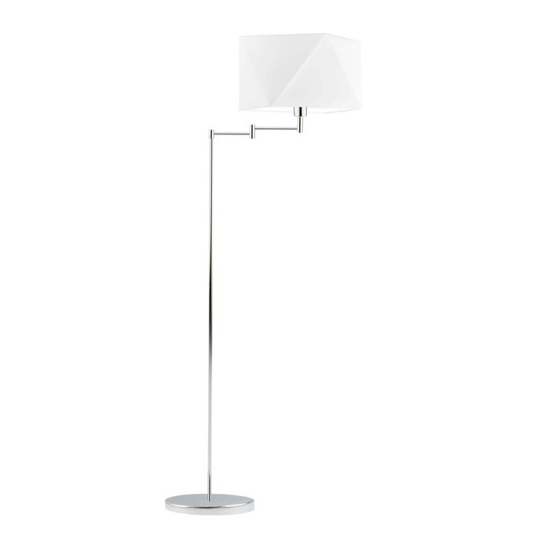 Glasper 163cm Swing Arm Floor Lamp, White, Chrome