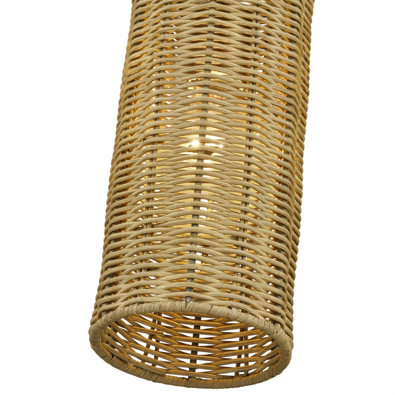 Mini-luminaire suspendu feuille d'or antique 1 lumière Weavington, Tanné, Doré