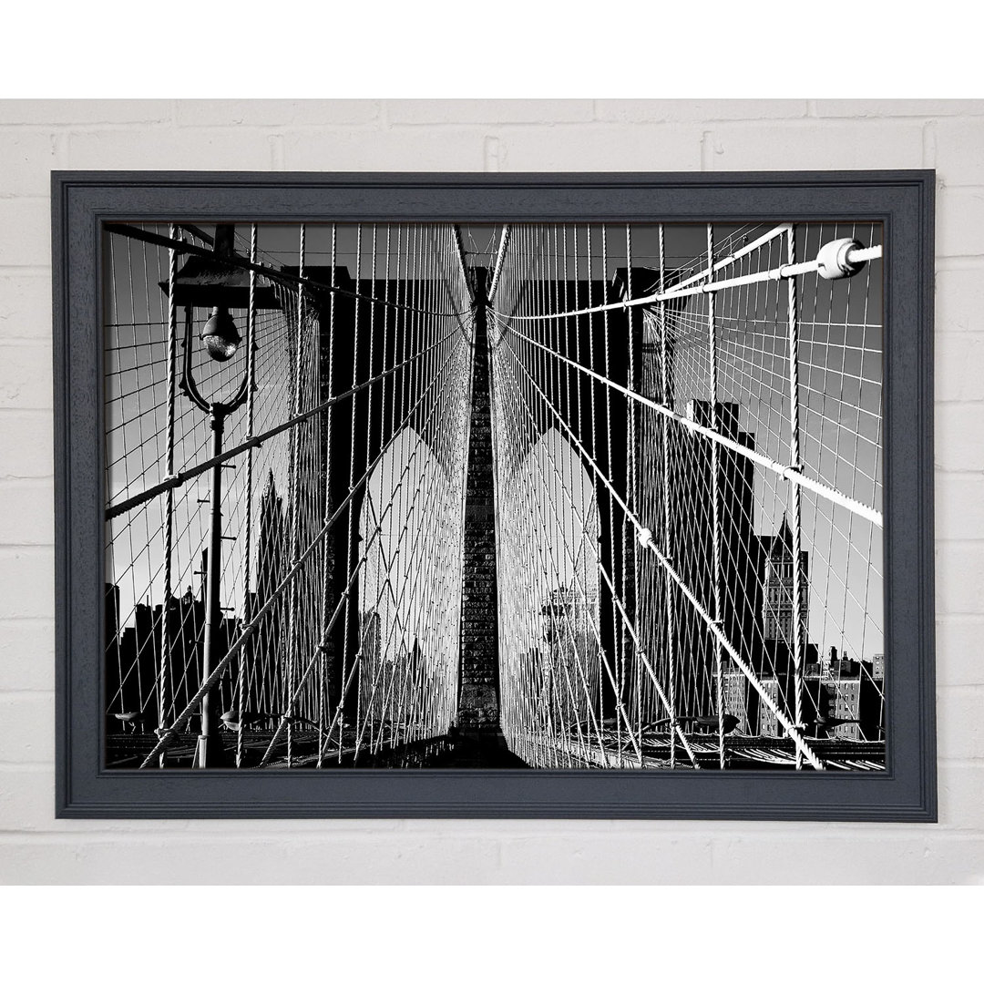 NYC Brooklyn Bridge Architect B N W - Einzelner Bilderrahmen Kunstdrucke