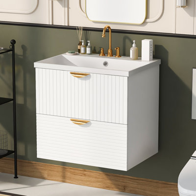 Ensemble de meuble-lavabo simple mural 24,03 "Resh