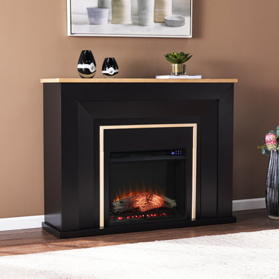 Latitude Run® 52 " W Black Electric Fireplace