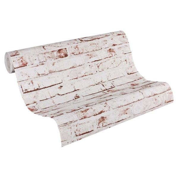 Rouleau de papier peint texturé L 33 pi x l 21 po Andile, Beige / brun / rouge