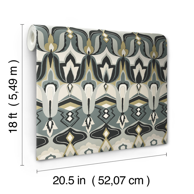Rouleau Ikat pelez et collez Evalei, Noir